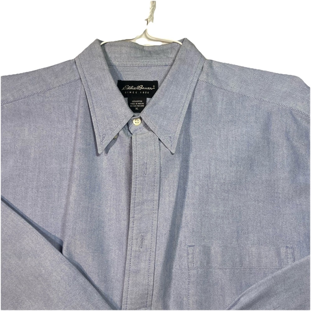 Eddie Bauer Men's Button Up Long Sleeve Dress Shirt Size XL Long Sleeve Cotton E